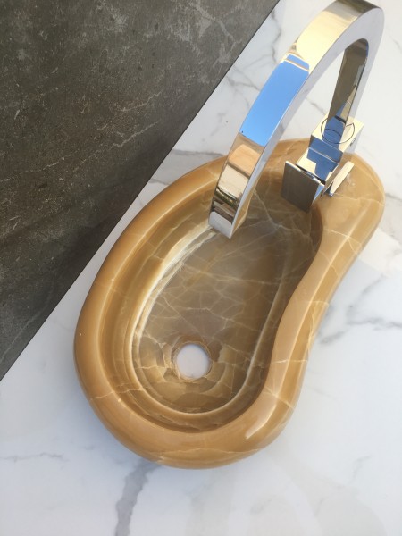 lavabo de piedra onix miel
